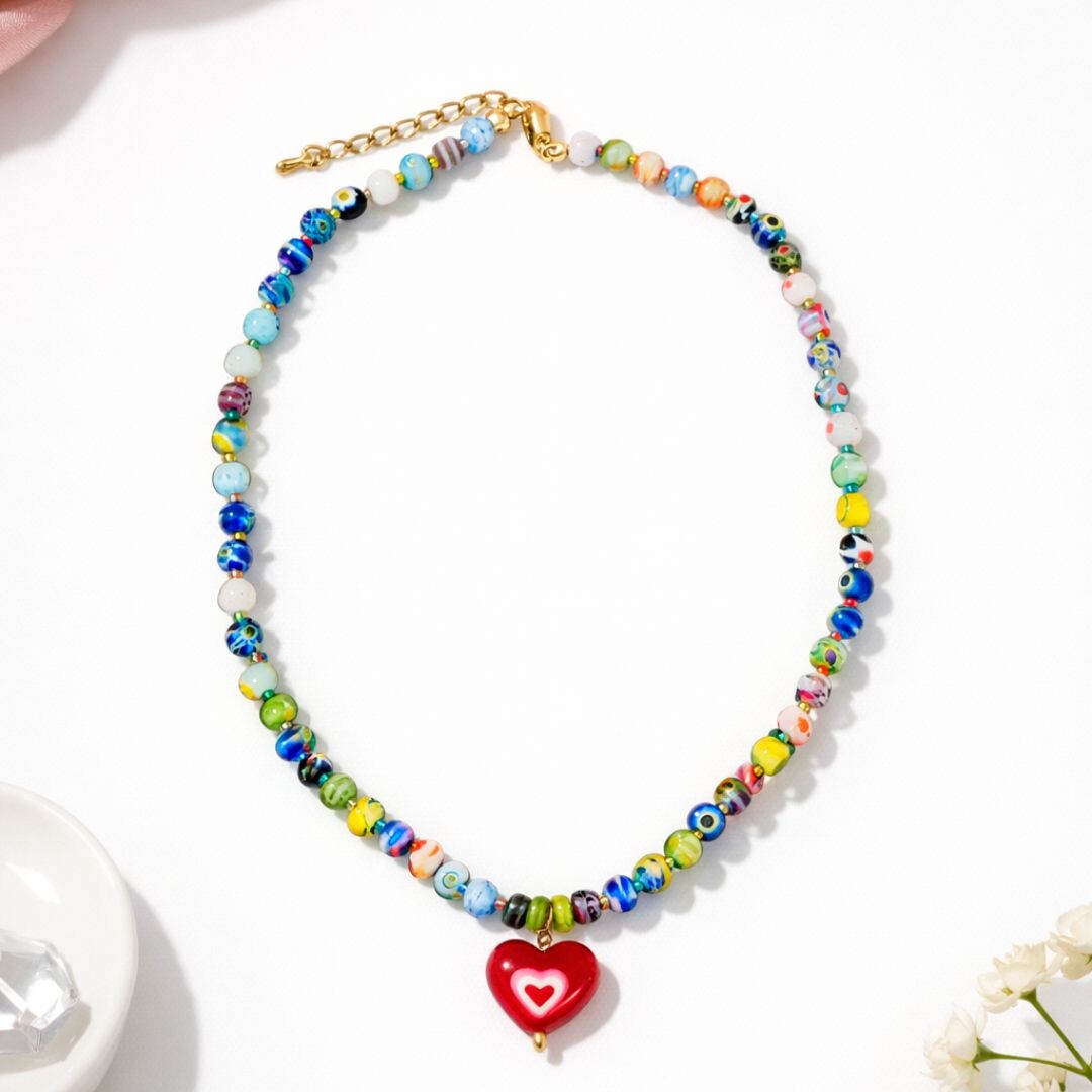 COLAR COLORIDO CORAÇÃO LOVE - Imagem 3