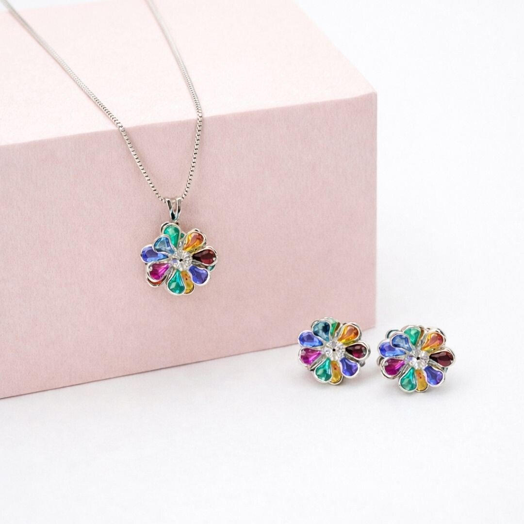 CONJUNTO FLOR ARCO IRIS ENCANTO